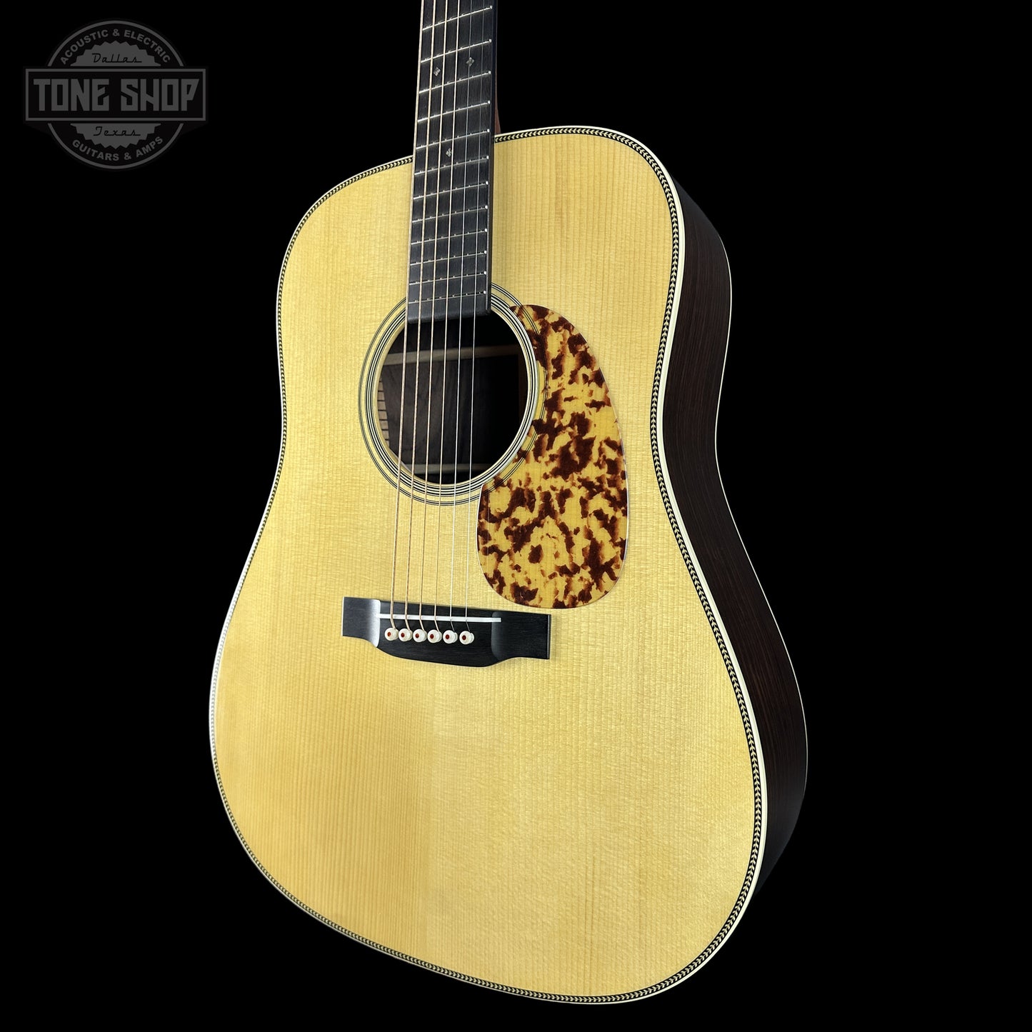 Front right angle of Martin Custom Shop Dread 14-Fret Wild Grain East Indian Rosewood 2981106.