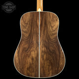 Back of Martin Custom Shop Dread 14-Fret Wild Grain East Indian Rosewood 2981112 body.