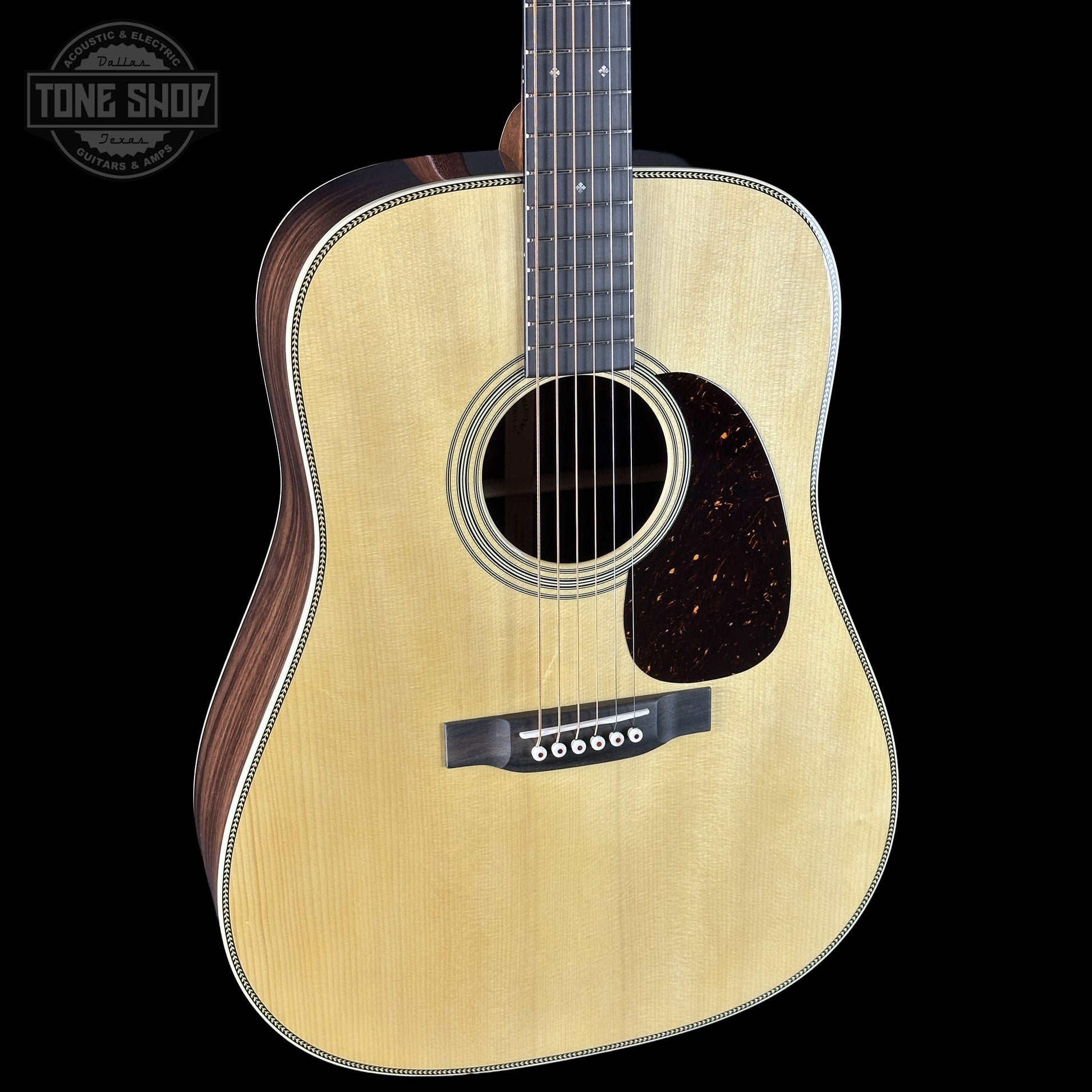 Front right angle of Martin Custom Shop Dread 14-Fret Wild Grain East Indian Rosewood 2981112.