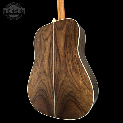 Back right angle of Martin Custom Shop Dread 14-Fret Wild Grain East Indian Rosewood 2981113 body.