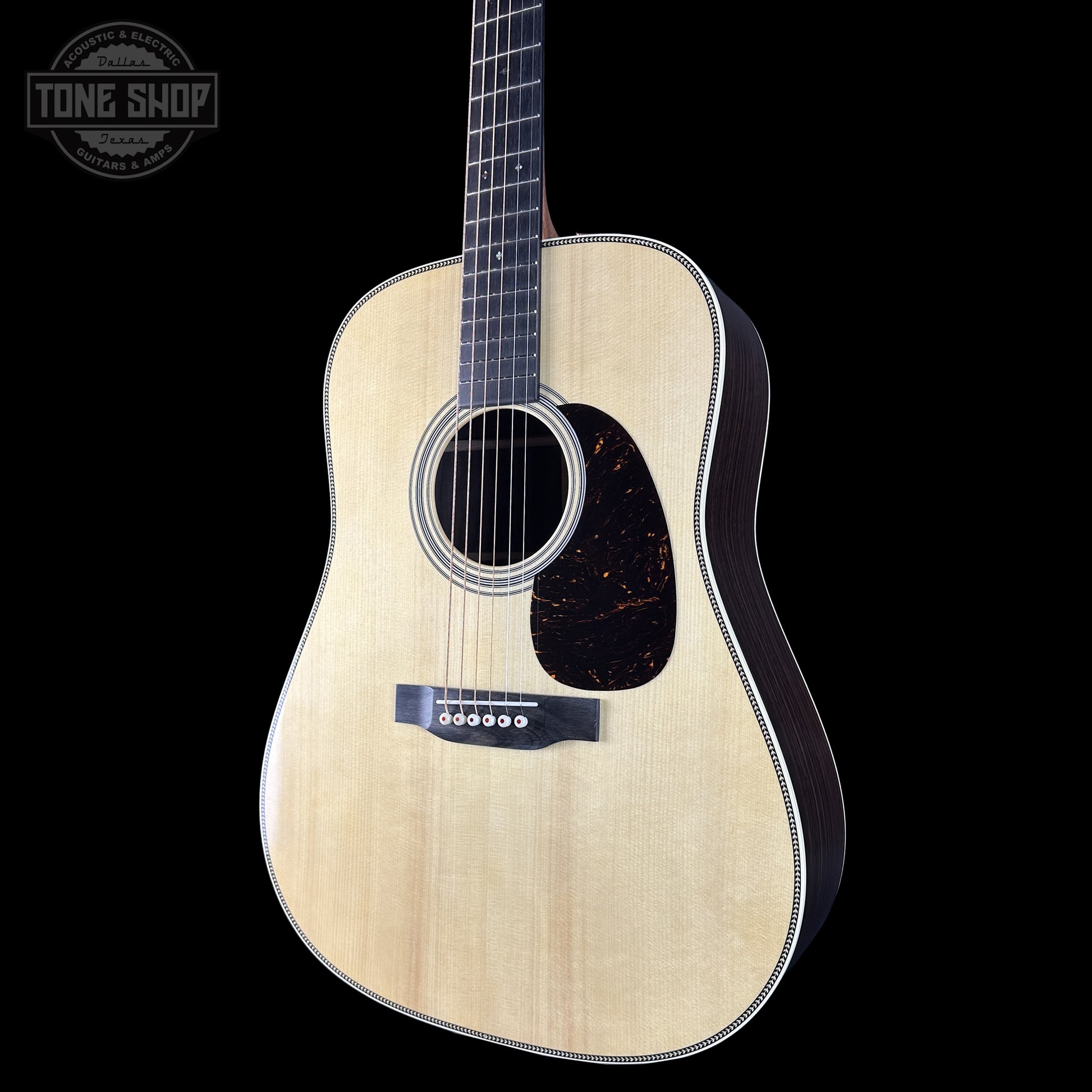 Front right angle of Martin Custom Shop Dread 14-Fret Wild Grain East Indian Rosewood 2981113.