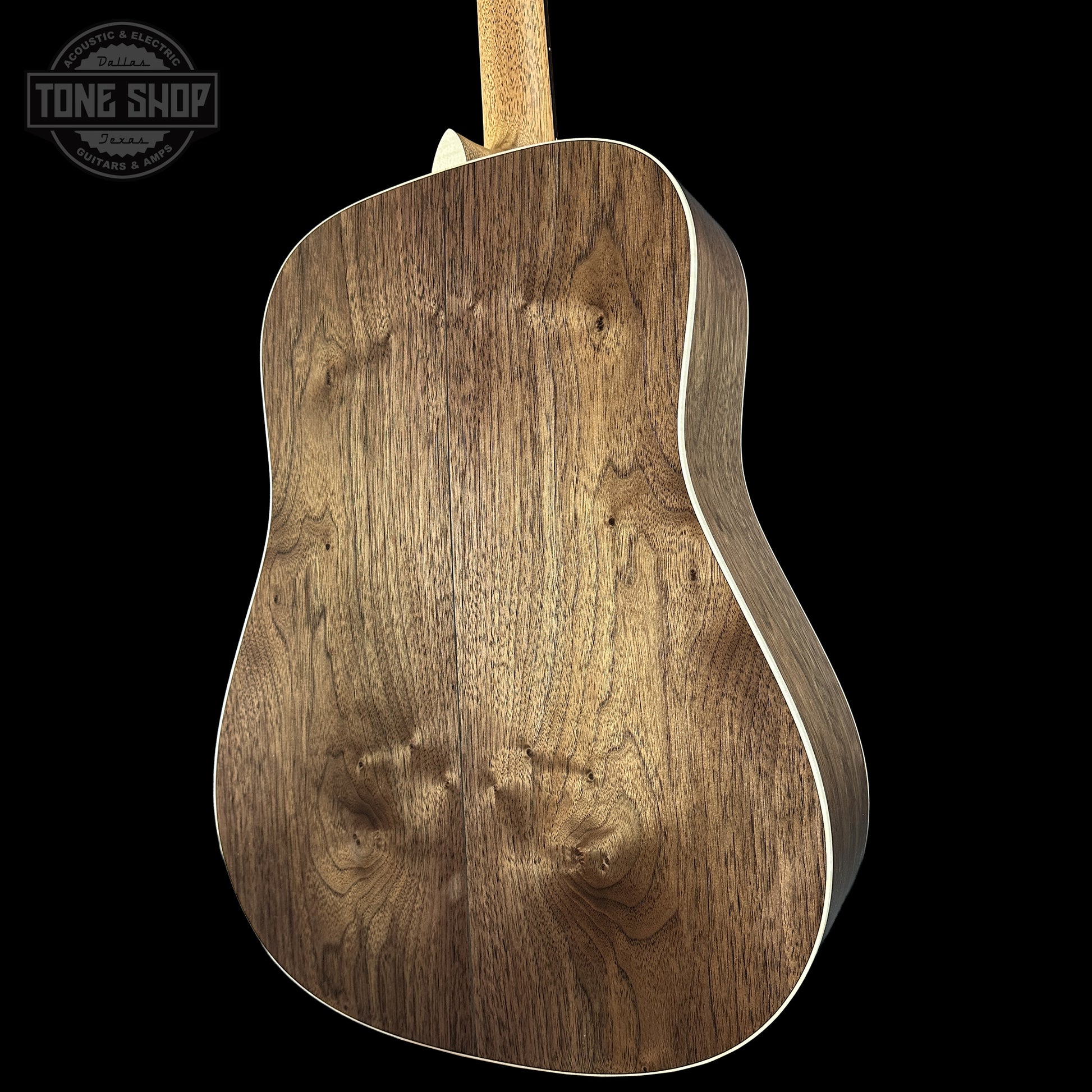 Back right angle of Martin Custom Shop Dread Factory Exclusive Sitka Black Walnut 2951341 body.
