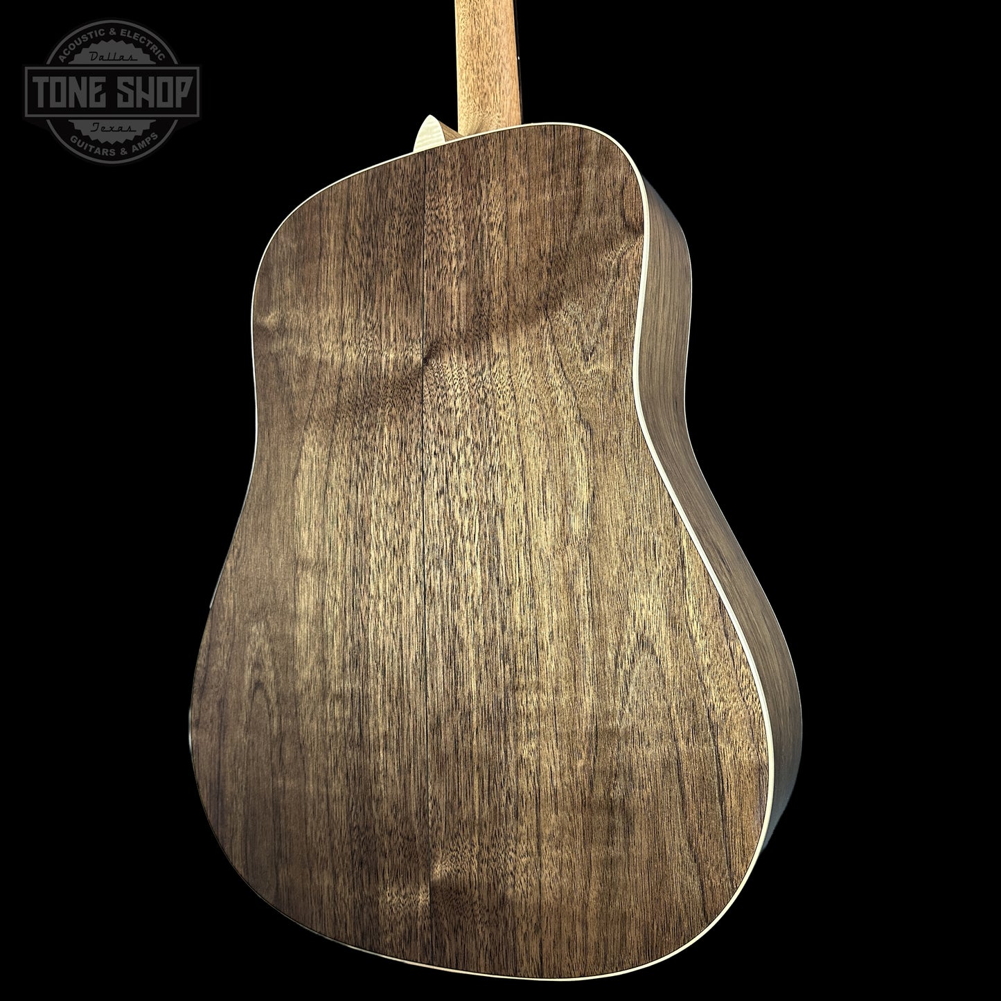 Back right angle of Martin Custom Shop Dread Factory Exclusive Sitka Black Walnut 2951342 body.