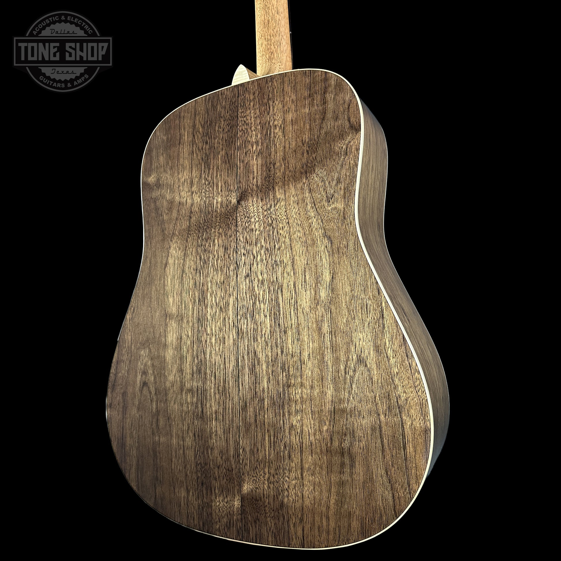 Back right angle of Martin Custom Shop Dread Factory Exclusive Sitka Black Walnut 2951342 body.