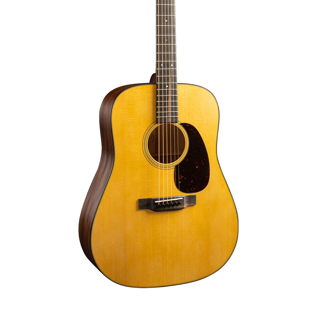 Front of Martin D-18 Satin Natural.