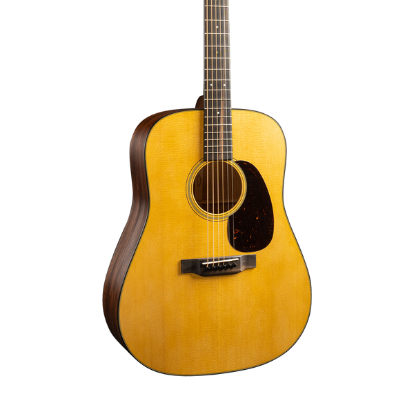 Front of Martin D-18 Satin Natural.