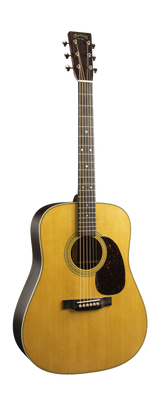 Full frontal of Martin D-28 Satin Natural.