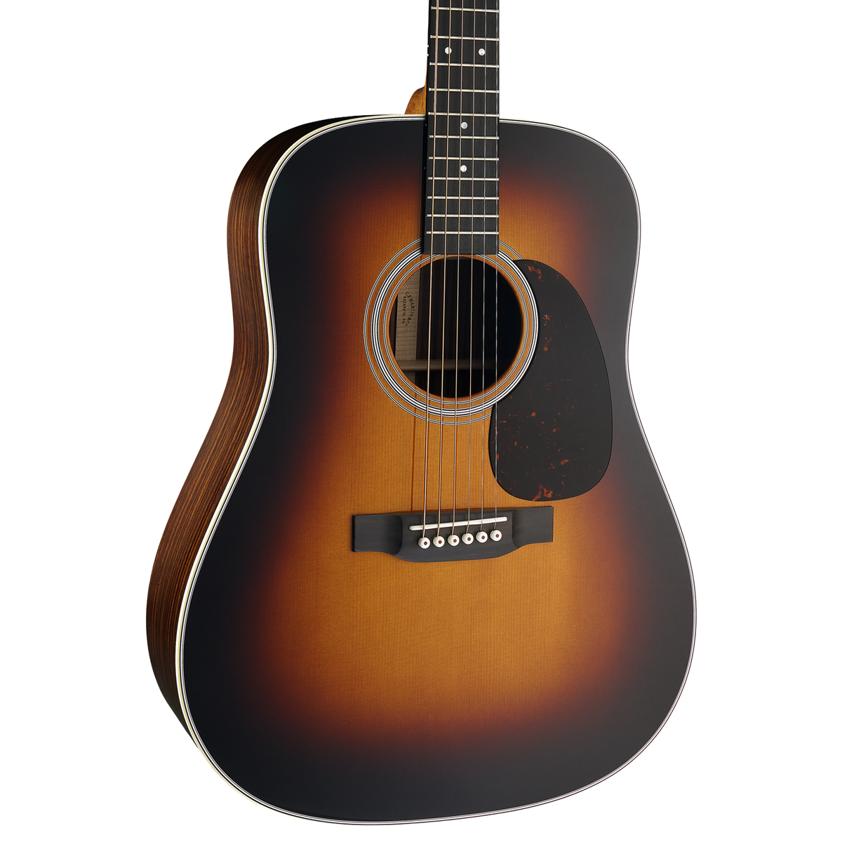 Front of Martin D-28 Sunburst.