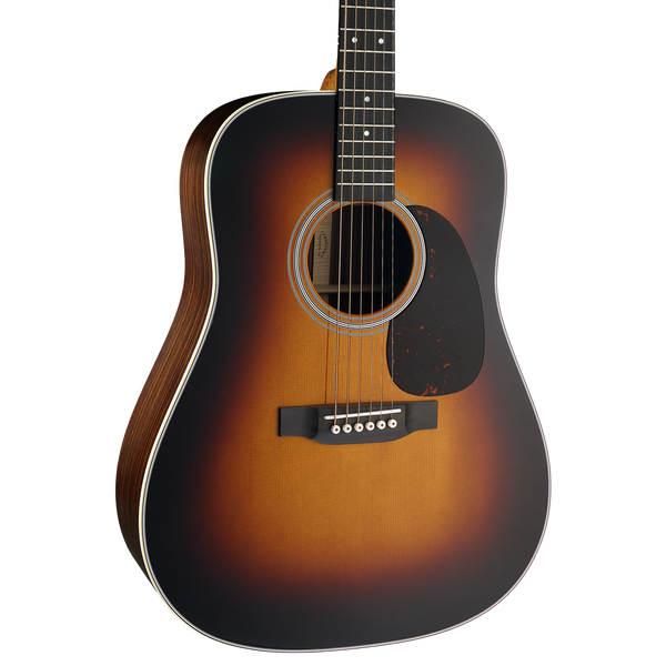 Front of Martin D-28 Sunburst.