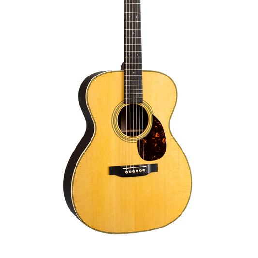 Front of Martin OM-28ELRB LR Baggs Anthem Natural.