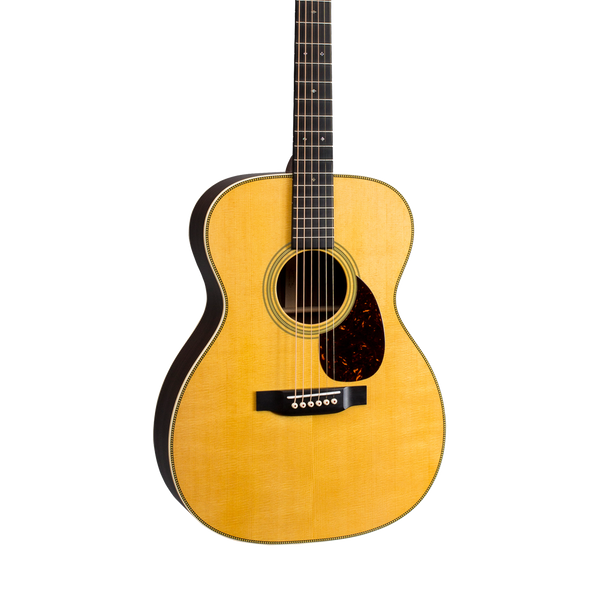 Front of Martin OM-28 Natural.