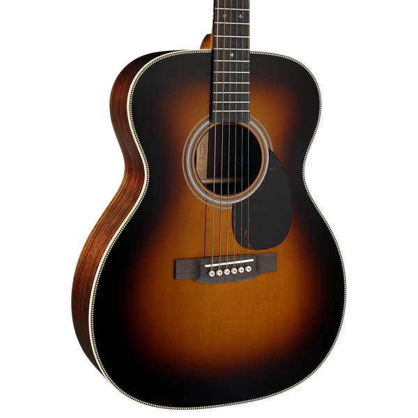 Front of Martin OM-28 Sunburst.