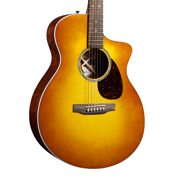 Front of Martin SC-13E Modern Burst Koa.
