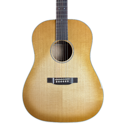 Front of Martin Custom Shop Slope Shoulder Dread VTS Spruce/Mahogany Toasted Burst.
