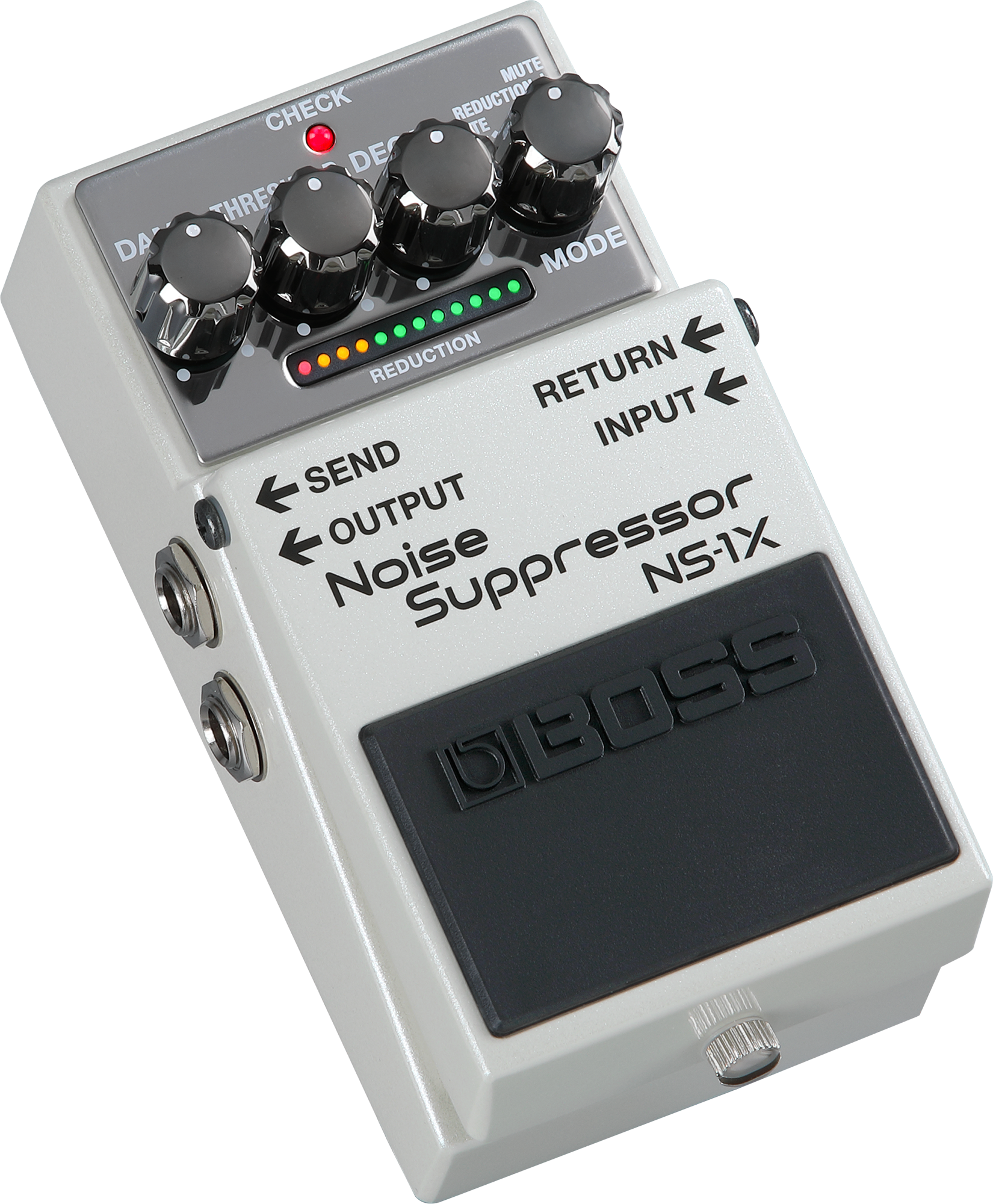 Front left angle of Boss NS-1X Noise Suppressor.