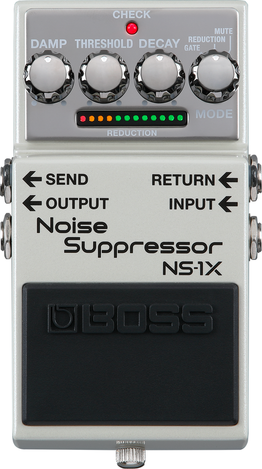 Top down of Boss NS-1X Noise Suppressor.