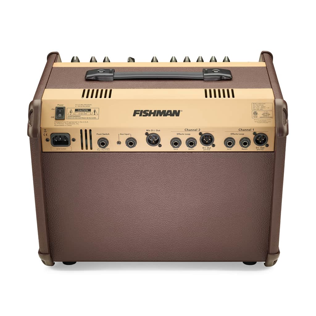 Back of Fishman PRO-LBT-600 Loudbox Artist BT 120 watt 1x8 Acoustic Combo Amp.