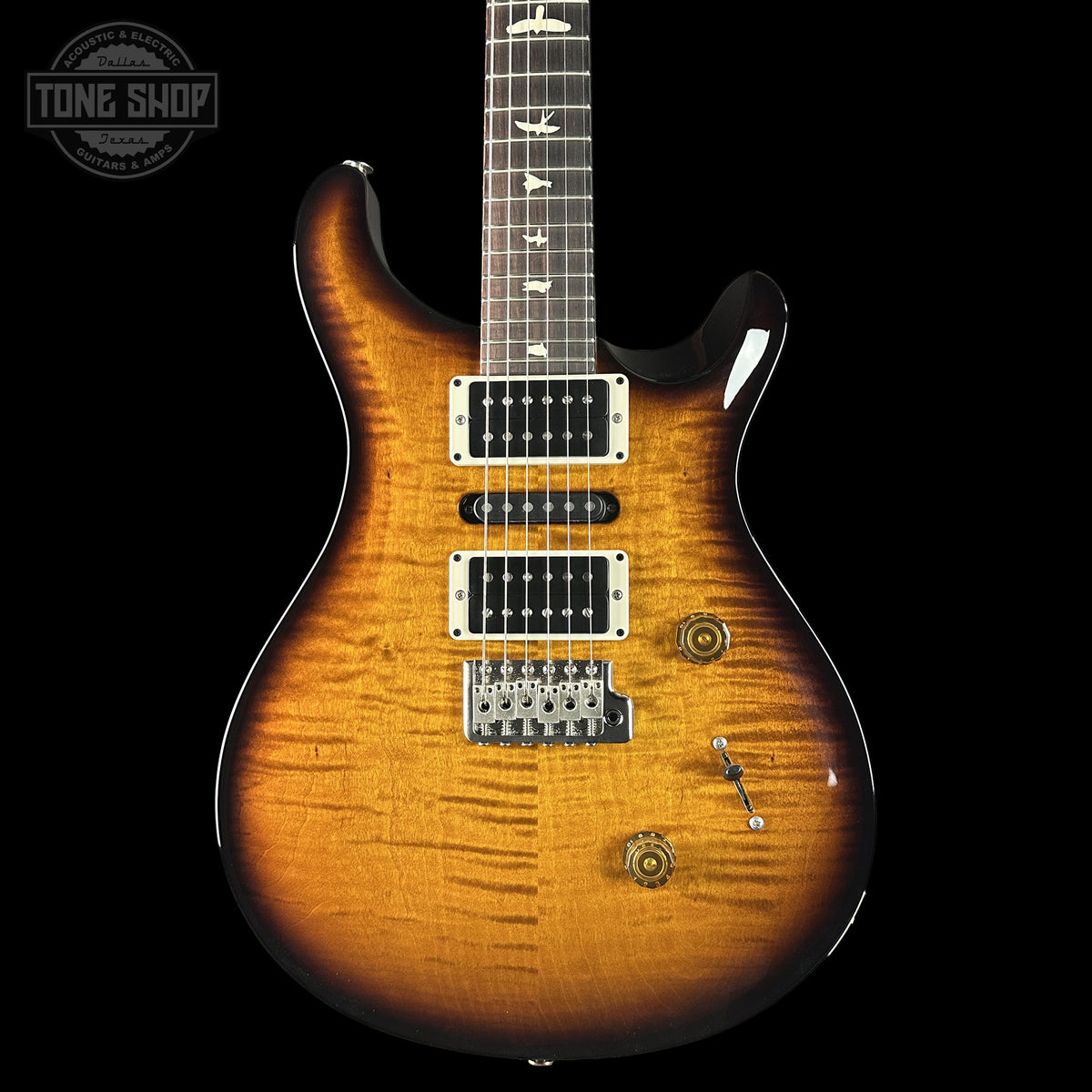 Front of PRS CE 24 Special HSH Black Amber.