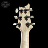 Back of headstock of PRS CE 24 Special HSH Black Amber. 