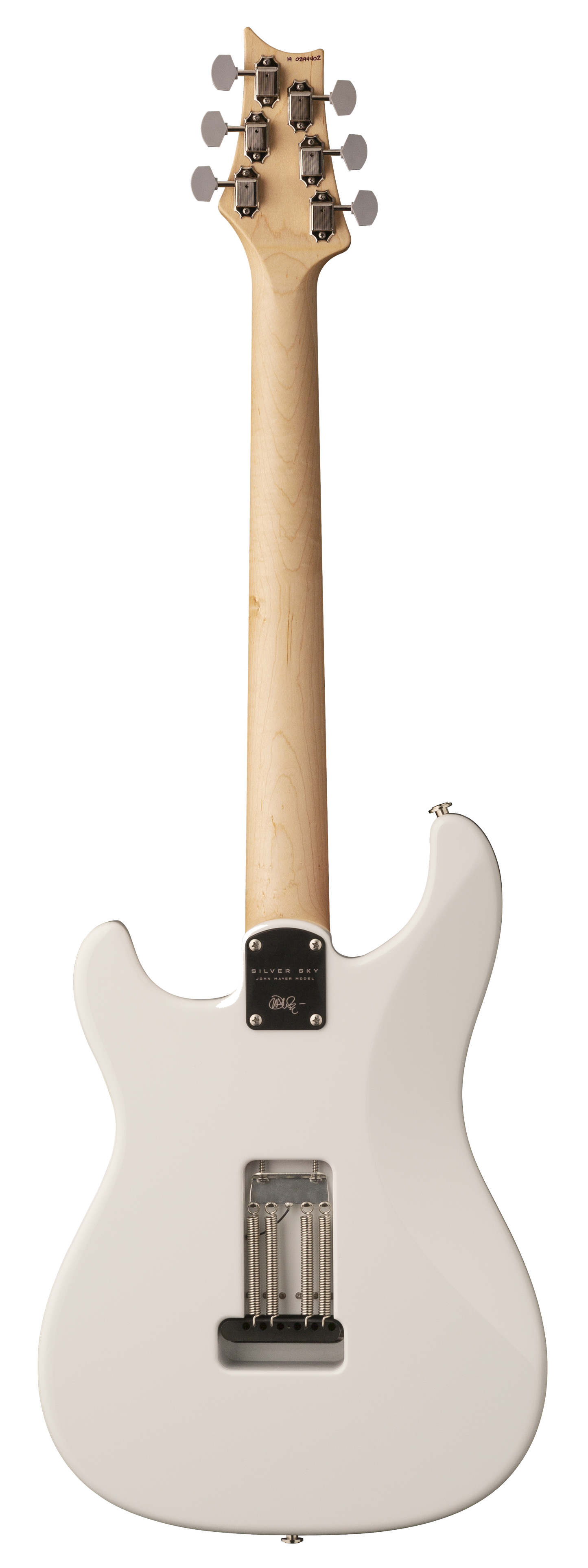Back of PRS Paul Reed Smith John Mayer Silver Sky Frost  Maple Fingerboard.