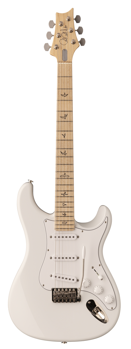 Full frontal of PRS Paul Reed Smith John Mayer Silver Sky Frost  Maple Fingerboard.