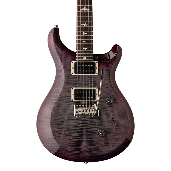 Front of PRS S2 Custom 24 Faded Gray Black Purple Burst.