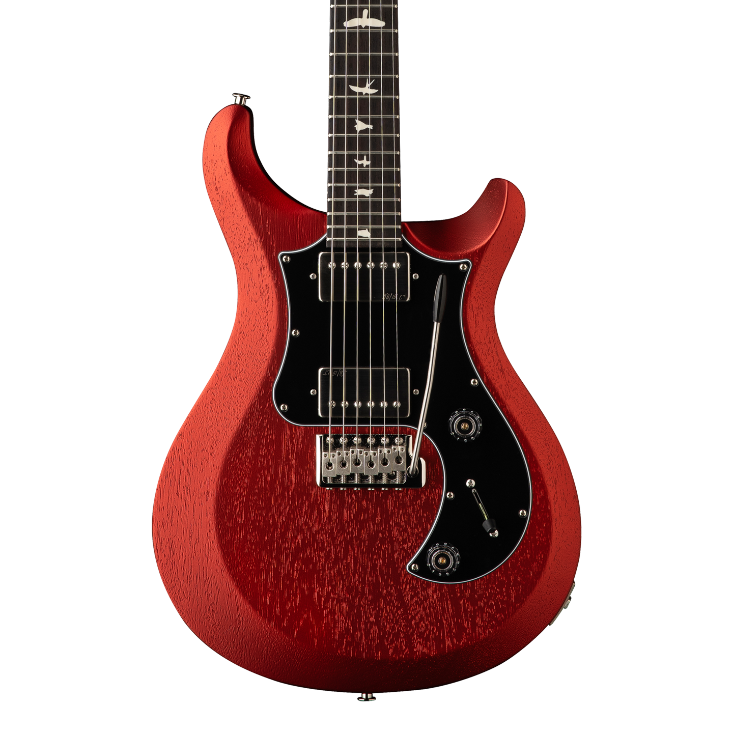 Front of PRS S2 Standard 24 Satin Red Apple Metallic.