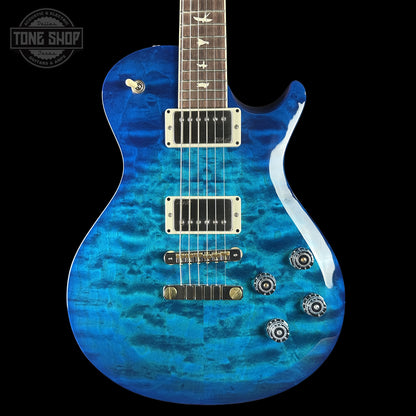 Front of PRS S2 Wood Library McCarty 594 Singlecut Quilt Lake Blue S2083983.