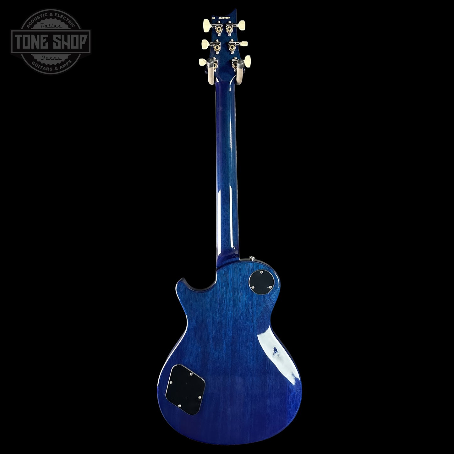 Back of PRS S2 Wood Library McCarty 594 Singlecut Quilt Lake Blue S2083983.