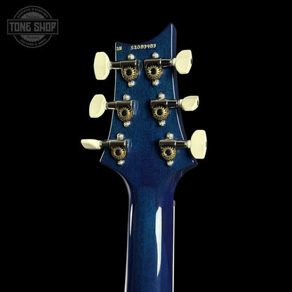Back of PRS S2 Wood Library McCarty 594 Singlecut Quilt Lake Blue S2083983 headstock.