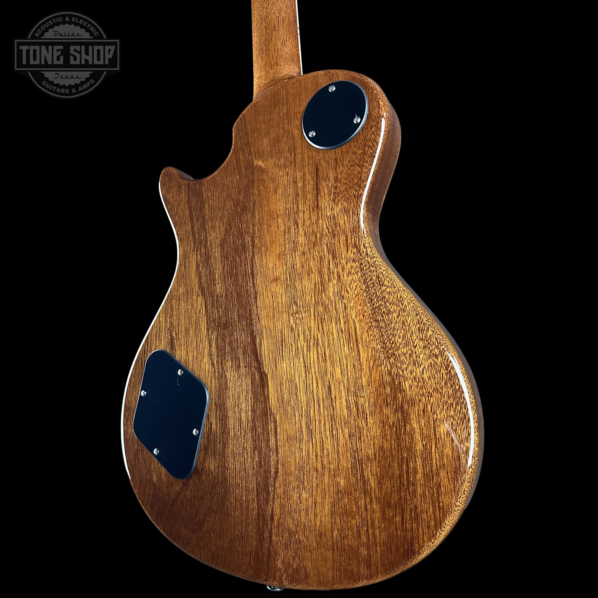 Back right angle of PRS S2 Wood Library McCarty 594 Singlecut Quilt Livingston Lemondrop.