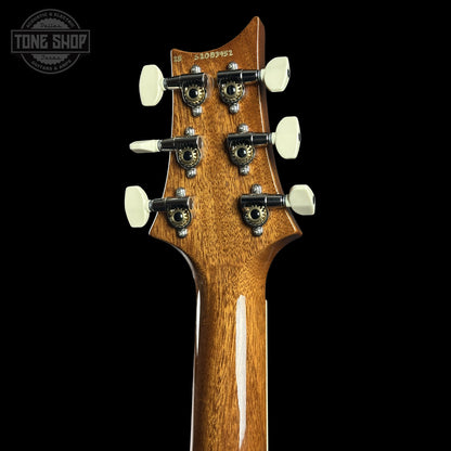 Back of PRS S2 Wood Library McCarty 594 Singlecut Quilt Livingston Lemondrop headstock.