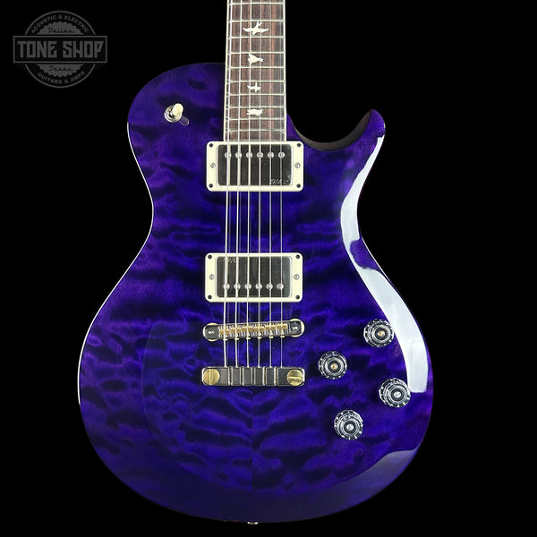 Front of PRS S2 Wood Library McCarty 594 Singlecut Quilt Purple.