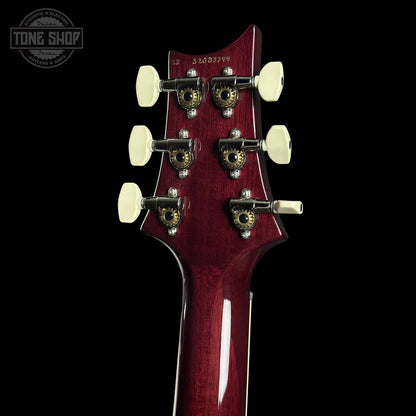 Back of PRS S2 Wood Library McCarty 594 Singlecut Quilt Purple S2083399 headstock.