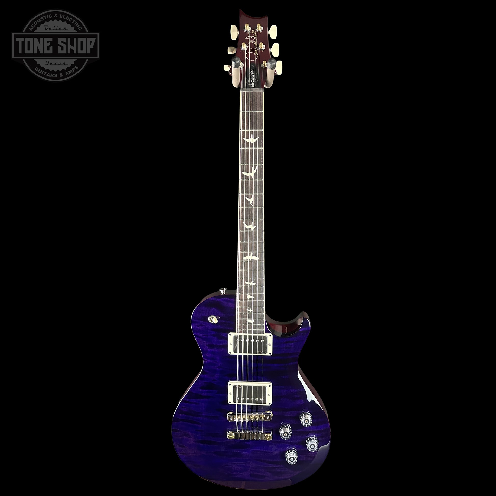 Full frontal of PRS S2 Wood Library McCarty 594 Singlecut Quilt Purple S2083399.