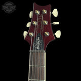 Headstock of PRS S2 Wood Library McCarty 594 Singlecut Quilt Purple.