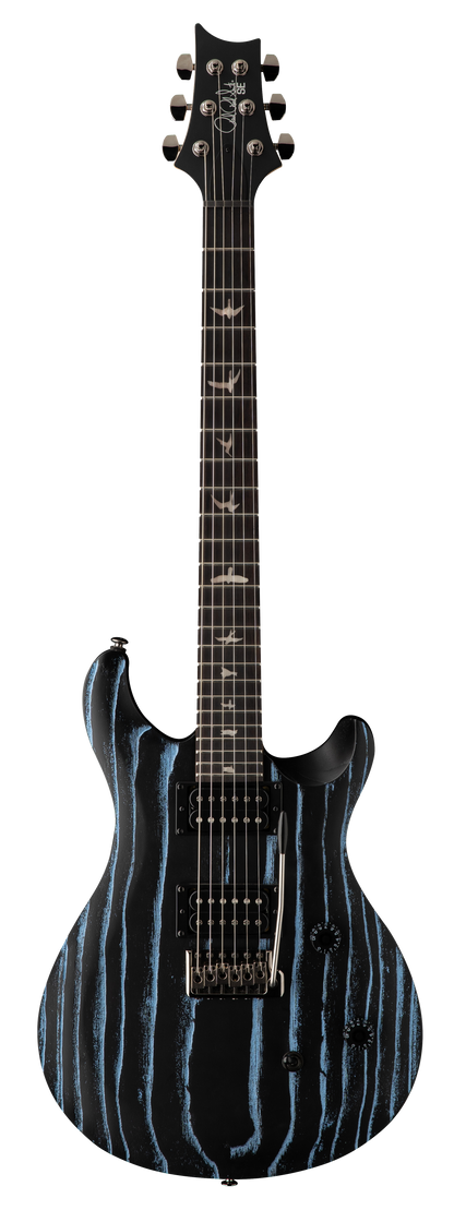 Full frontal of PRS SE CE 24 LTD Sandblasted Blue.