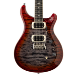 Full frontal of PRS SE Custom 24-08 Quilt Charcoal Cherry Burst.