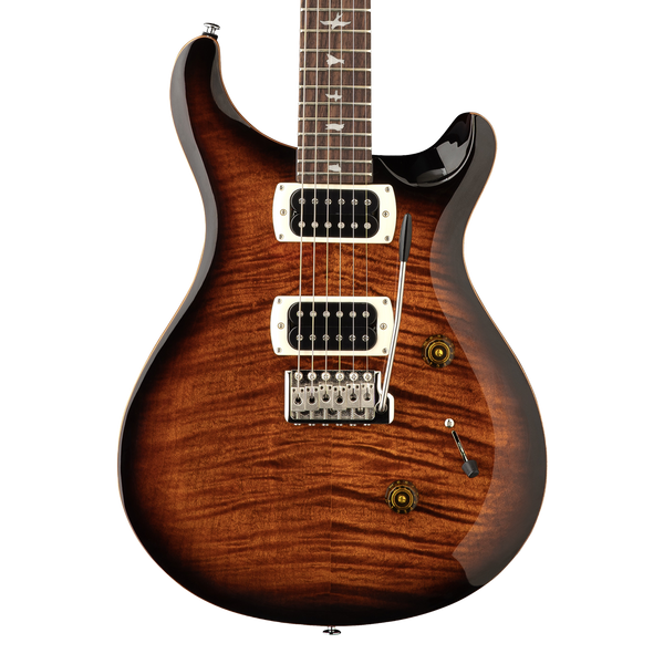 Front of PRS SE Custom 24 Black Gold Sunburst.