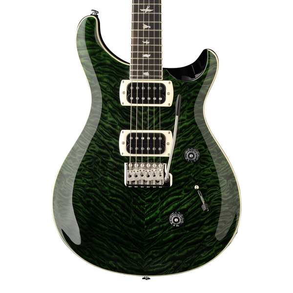 Front of PRS SE Custom 24 Quilt Teal Black.
