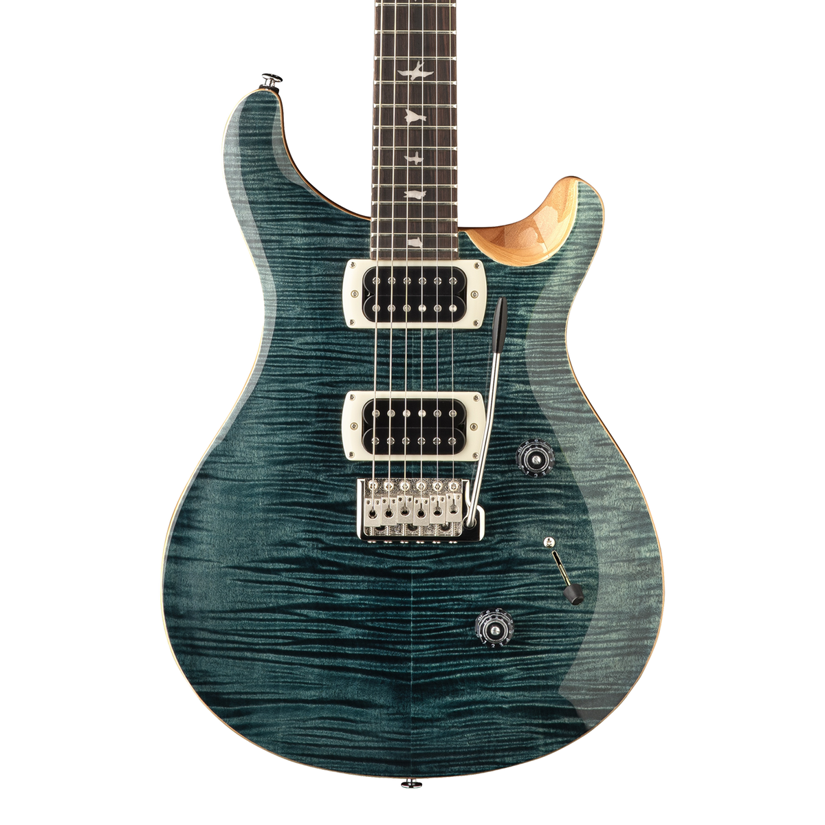 Front of PRS SE Custom 24 Slate Blue.