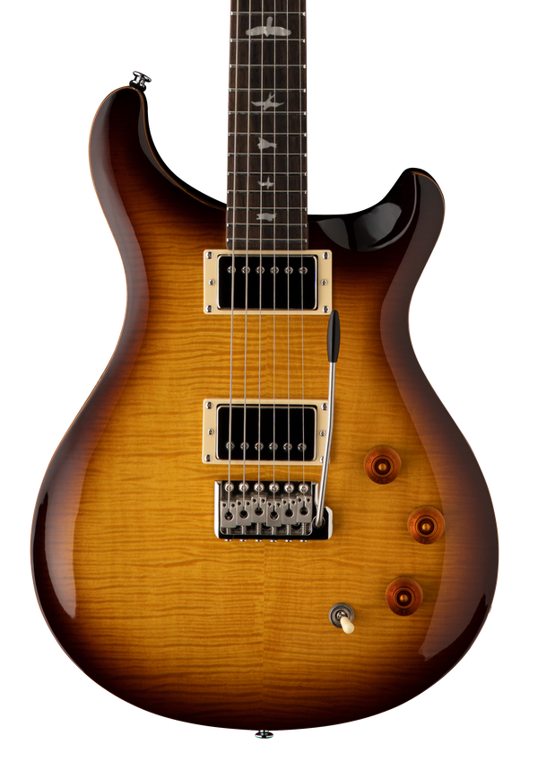 Front of PRS SE DGT David Grissom Signature Solidbody McCarty Tobacco Sunburst.