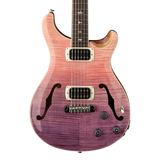 Front of PRS SE Ed Sheeran Hollowbody I Baritone Piezo Pink Ombre.