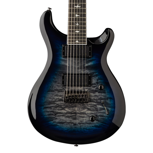 Front of PRS SE Mark Holcomb - SVN 7 String Holcomb Blue Burst.