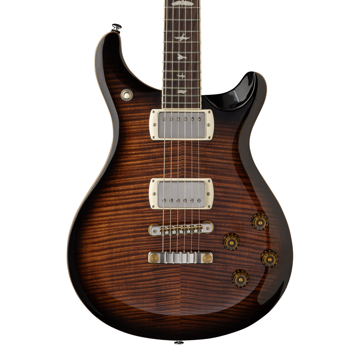 Front of PRS SE McCarty 594 Black Gold Sunburst.