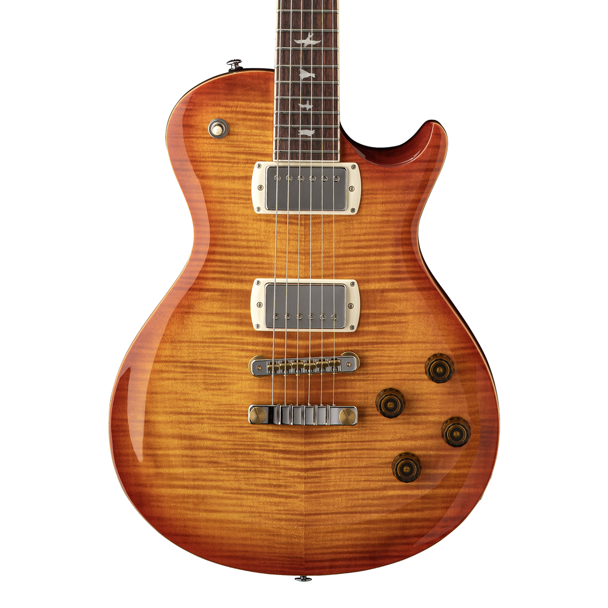 Front of PRS SE McCarty 594 Singlecut Vintage Sunburst.