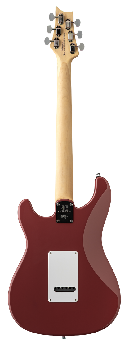 Back of PRS SE Silver Sky Rosewood Derby Red.