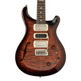 Front of PRS SE Special Semi-Hollow Orange Tiger Smokeburst.