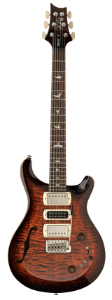 Full frontal of PRS SE Special Semi-Hollow Orange Tiger Smokeburst.