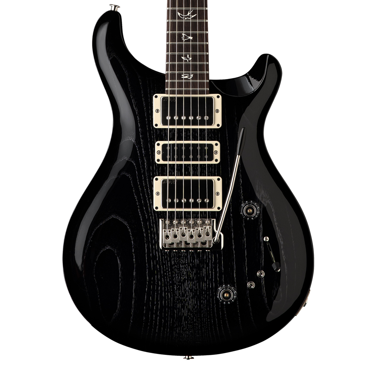 Front of PRS Swamp Ash Special Rosewood Black Doghair Smokeburst.
